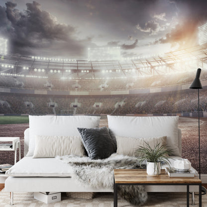 Fototapeta Stadion Piłkarski Przepełniony Kibicami – aranżacja wnętrza