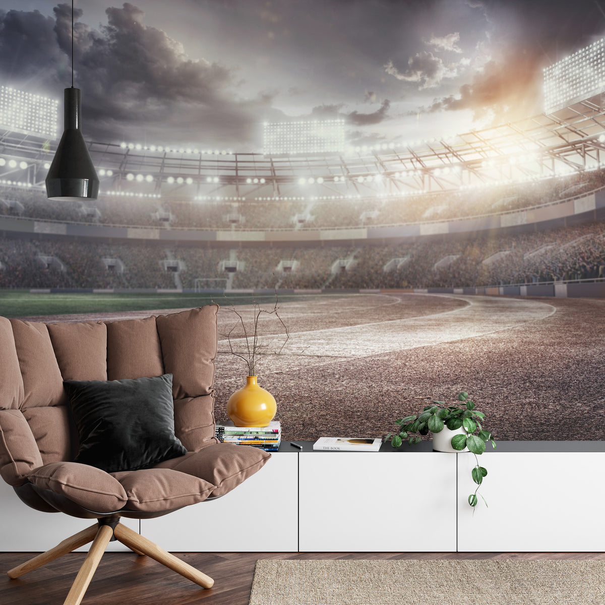 Fototapeta Stadion Piłkarski Przepełniony Kibicami – aranżacja wnętrza
