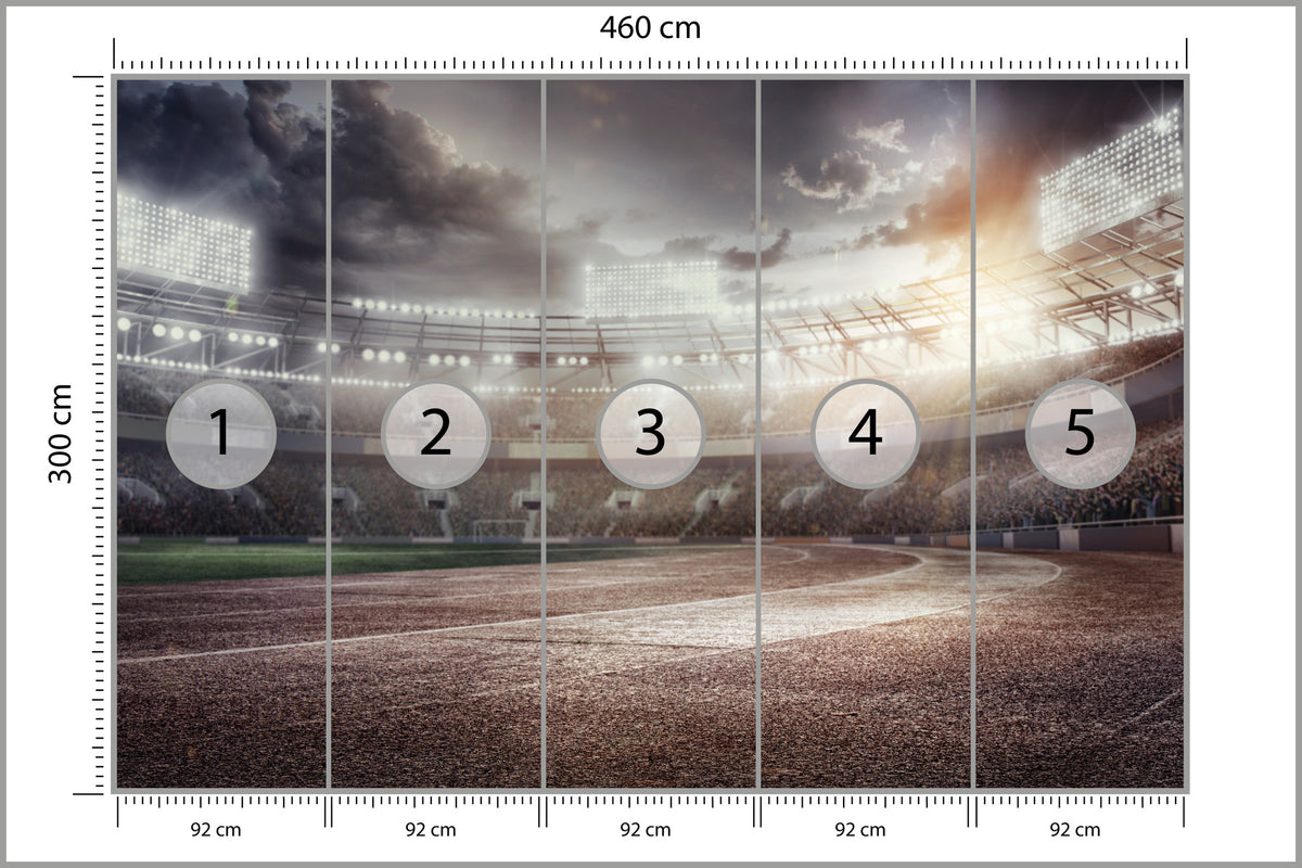 Fototapeta Stadion Piłkarski Przepełniony Kibicami 460 × 300 cm – podgląd kadru