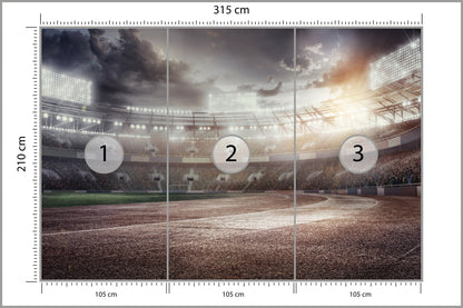 Fototapeta Stadion Piłkarski Przepełniony Kibicami 315 × 210 cm – podgląd kadru