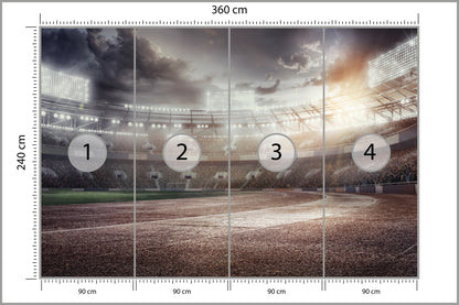 Fototapeta Stadion Piłkarski Przepełniony Kibicami 360 × 240 cm – podgląd kadru