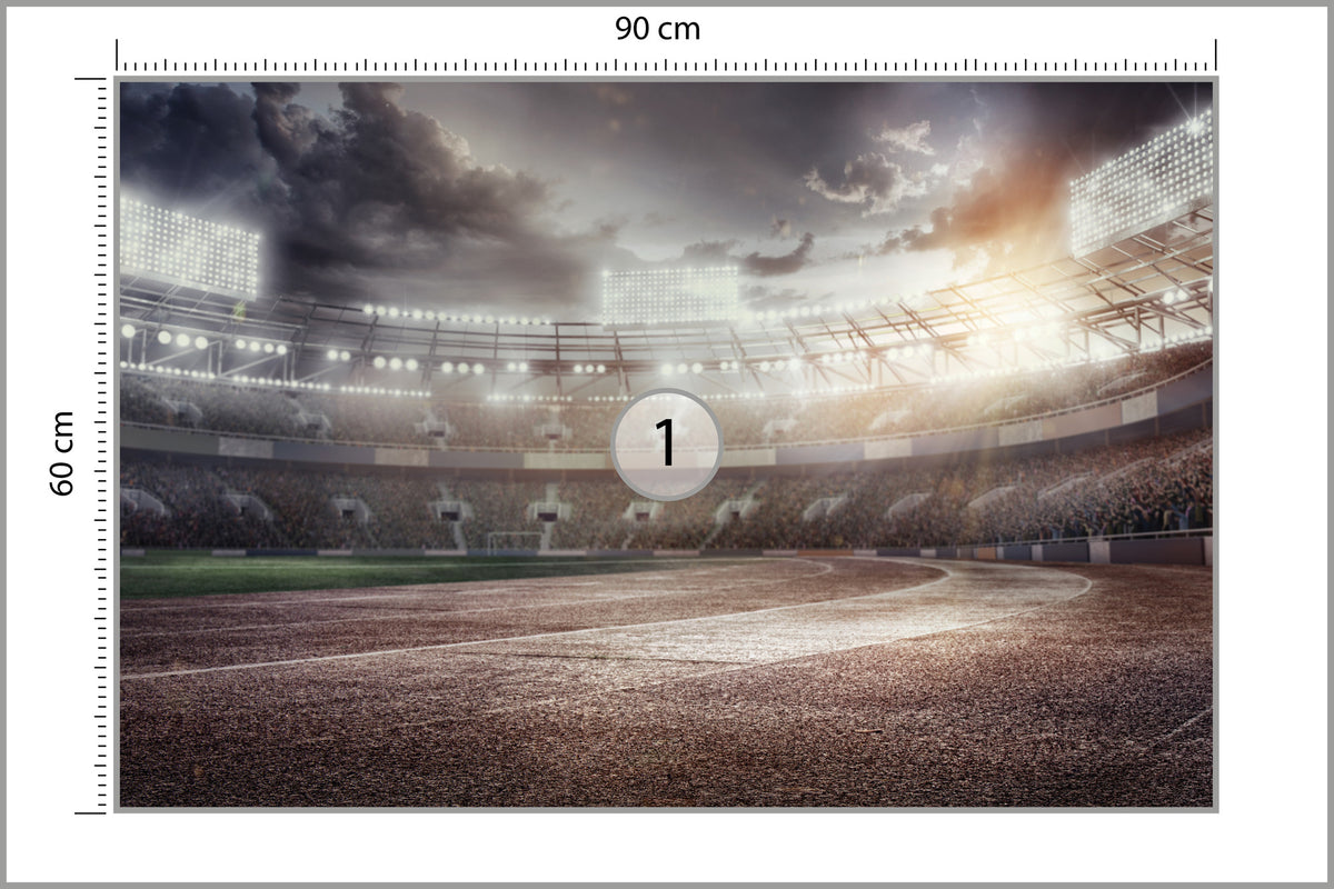 Fototapeta Stadion Piłkarski Przepełniony Kibicami 90 × 60 cm – podgląd kadru