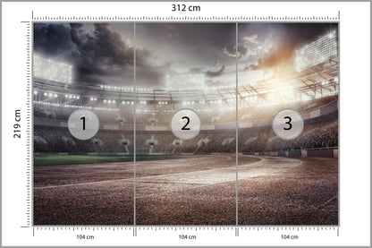 Fototapeta Stadion Piłkarski Przepełniony Kibicami 312 × 219 cm – podgląd kadru
