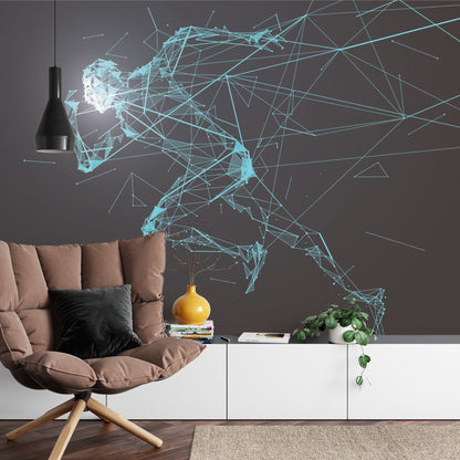 Fototapeta Geometryczny Wzór Biegacza W 3D – aranżacja wnętrza