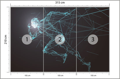 Fototapeta Geometryczny Wzór Biegacza W 3D 315 × 210 cm – podgląd kadru