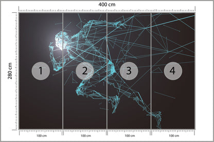 Fototapeta Geometryczny Wzór Biegacza W 3D 400 × 280 cm – podgląd kadru