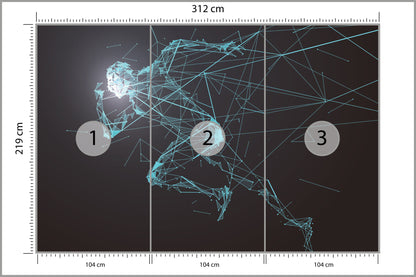 Fototapeta Geometryczny Wzór Biegacza W 3D 312 × 219 cm – podgląd kadru