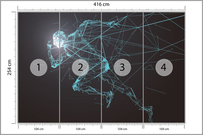 Fototapeta Geometryczny Wzór Biegacza W 3D 416 × 254 cm – podgląd kadru