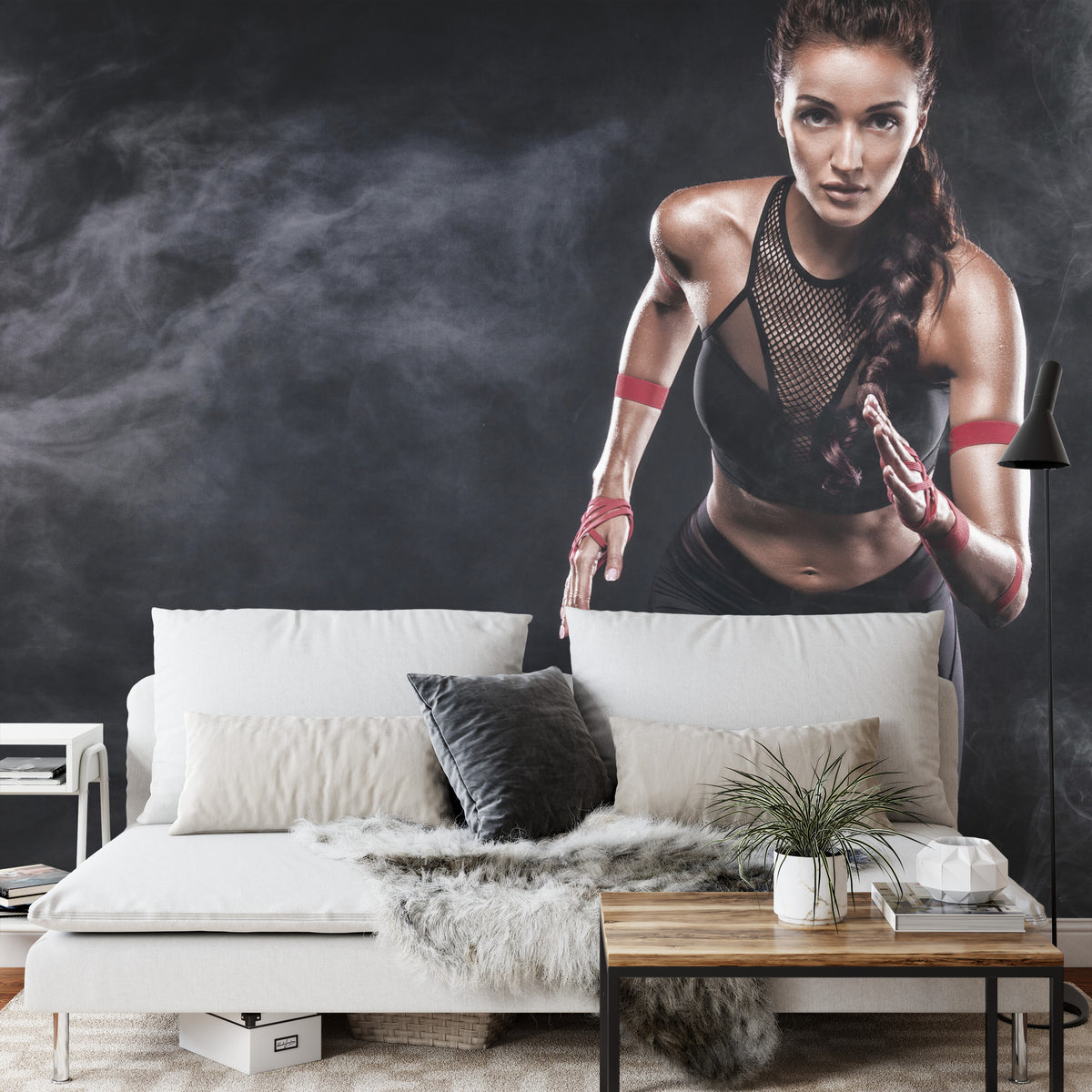 Fototapeta Wysportowana Biegaczka Motywacja 3D – aranżacja wnętrza