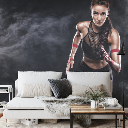 Fototapeta Wysportowana Biegaczka Motywacja 3D – aranżacja wnętrza