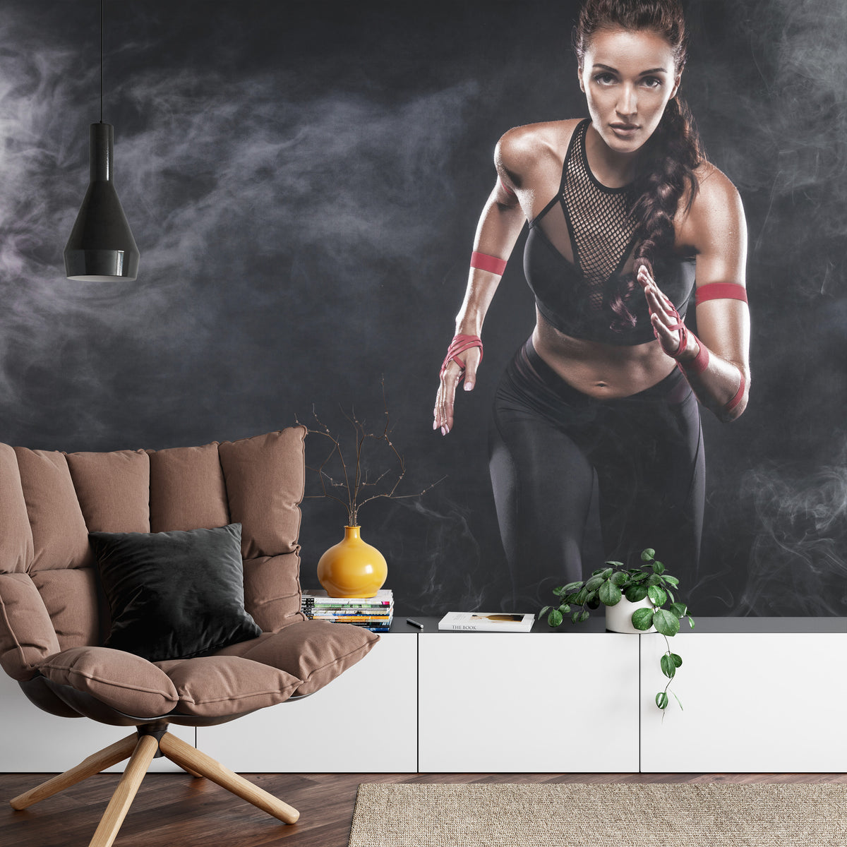 Fototapeta Wysportowana Biegaczka Motywacja 3D – aranżacja wnętrza