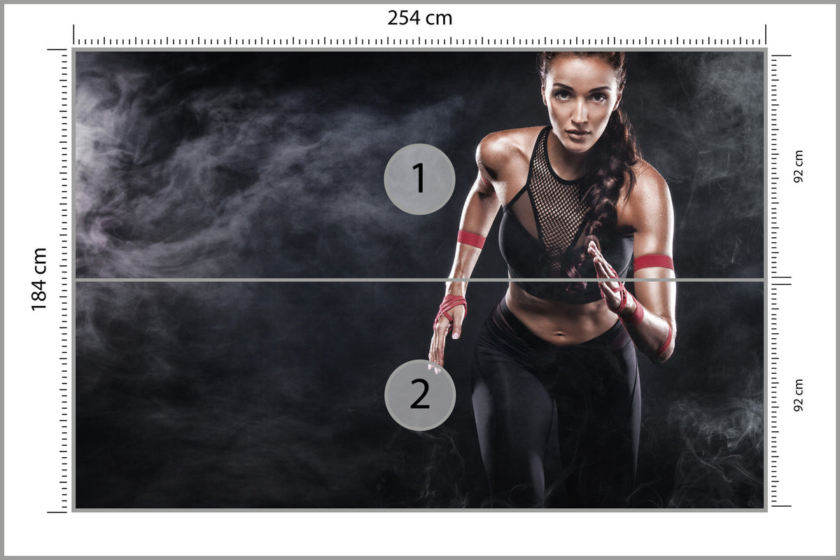 Fototapeta Wysportowana Biegaczka Motywacja 3D 254 × 184 cm – podgląd kadru