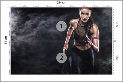 Fototapeta Wysportowana Biegaczka Motywacja 3D 254 × 184 cm – podgląd kadru