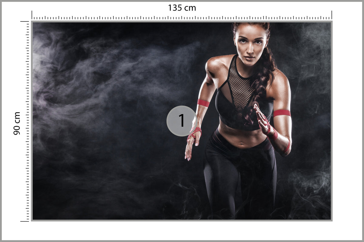 Fototapeta Wysportowana Biegaczka Motywacja 3D 135 × 90 cm – podgląd kadru