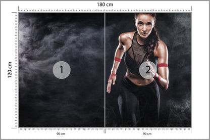 Fototapeta Wysportowana Biegaczka Motywacja 3D 180 × 120 cm – podgląd kadru