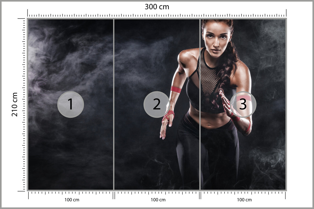 Fototapeta Wysportowana Biegaczka Motywacja 3D 300 × 210 cm – podgląd kadru
