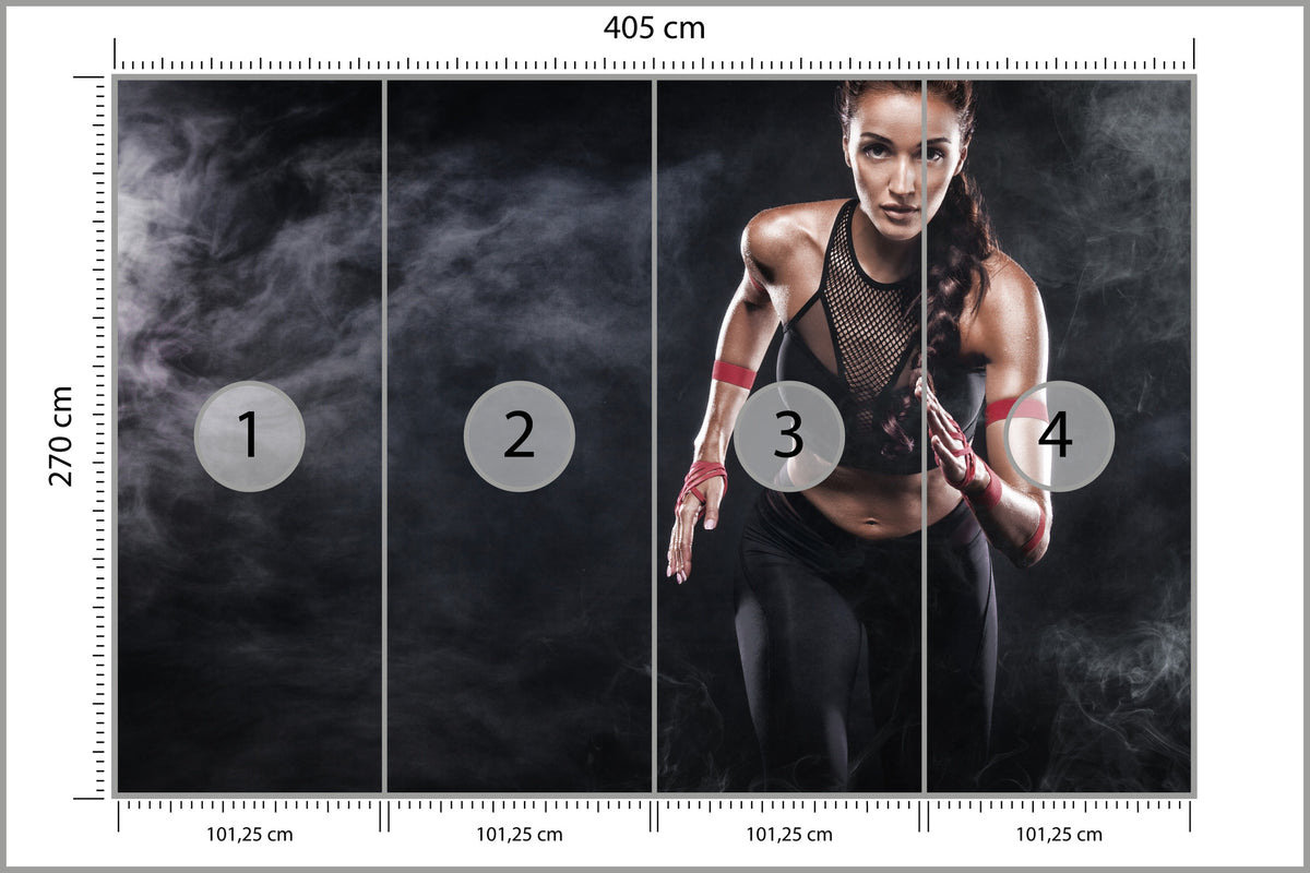 Fototapeta Wysportowana Biegaczka Motywacja 3D 405 × 270 cm – podgląd kadru