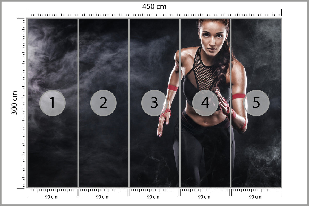 Fototapeta Wysportowana Biegaczka Motywacja 3D 450 × 300 cm – podgląd kadru