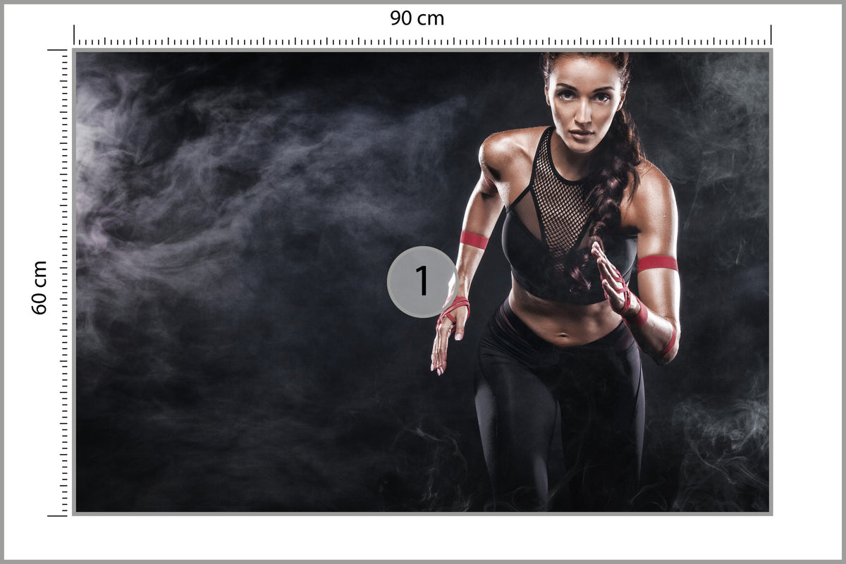 Fototapeta Wysportowana Biegaczka Motywacja 3D 90 × 60 cm – podgląd kadru
