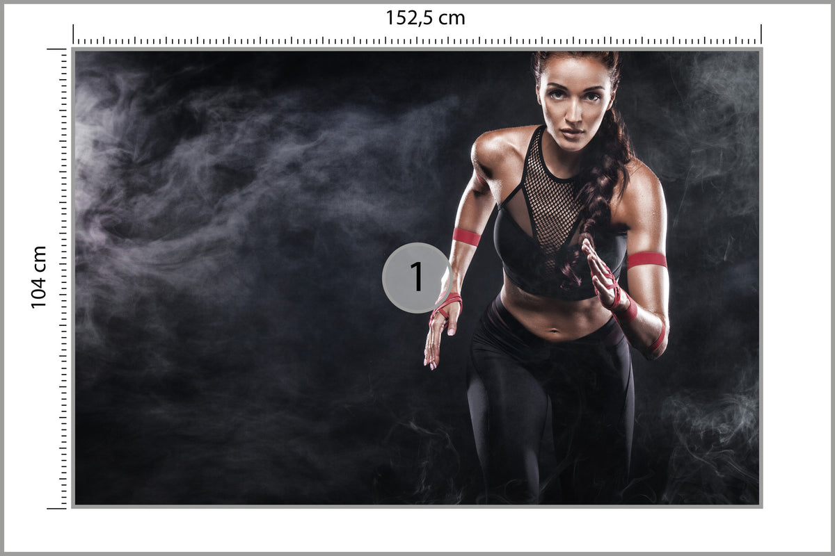 Fototapeta Wysportowana Biegaczka Motywacja 3D 152,5 × 104 cm – podgląd kadru