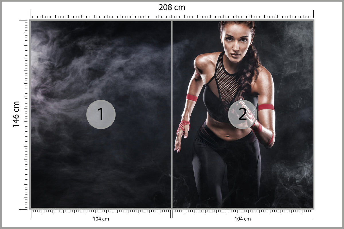 Fototapeta Wysportowana Biegaczka Motywacja 3D 208 × 146 cm – podgląd kadru