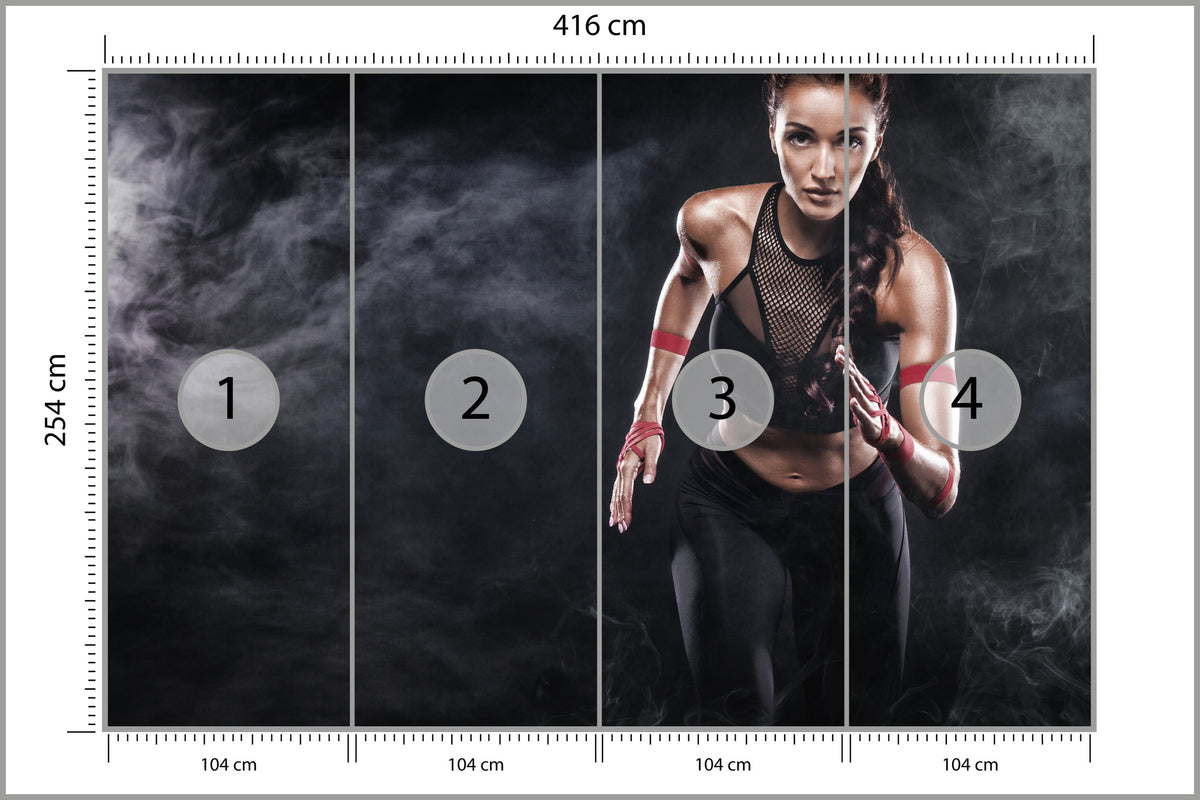 Fototapeta Wysportowana Biegaczka Motywacja 3D 416 × 254 cm – podgląd kadru