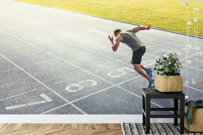 Fototapeta Sprinter Na Torze Biegowym Podczas – aranżacja wnętrza