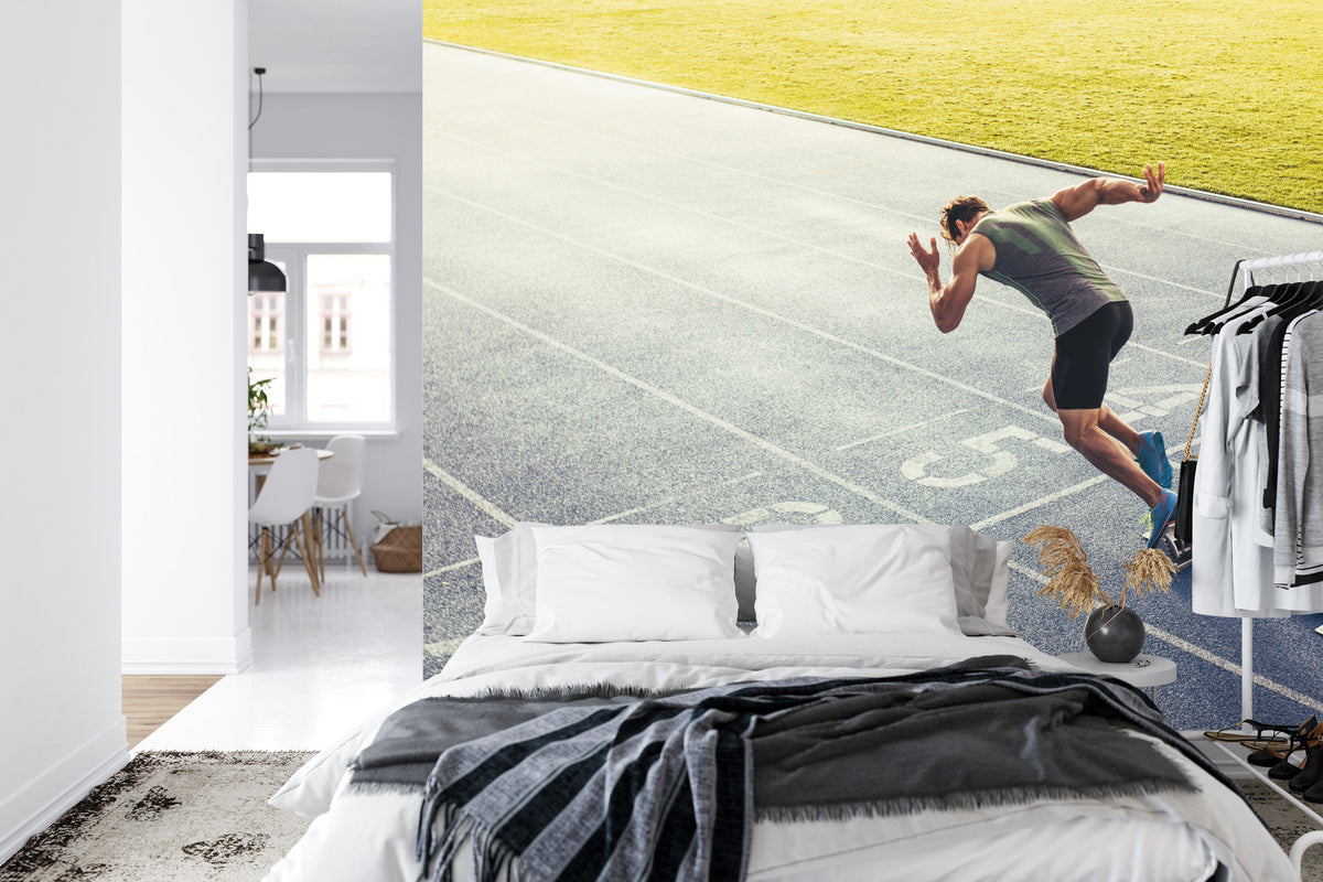 Fototapeta Sprinter Na Torze Biegowym Podczas – aranżacja wnętrza