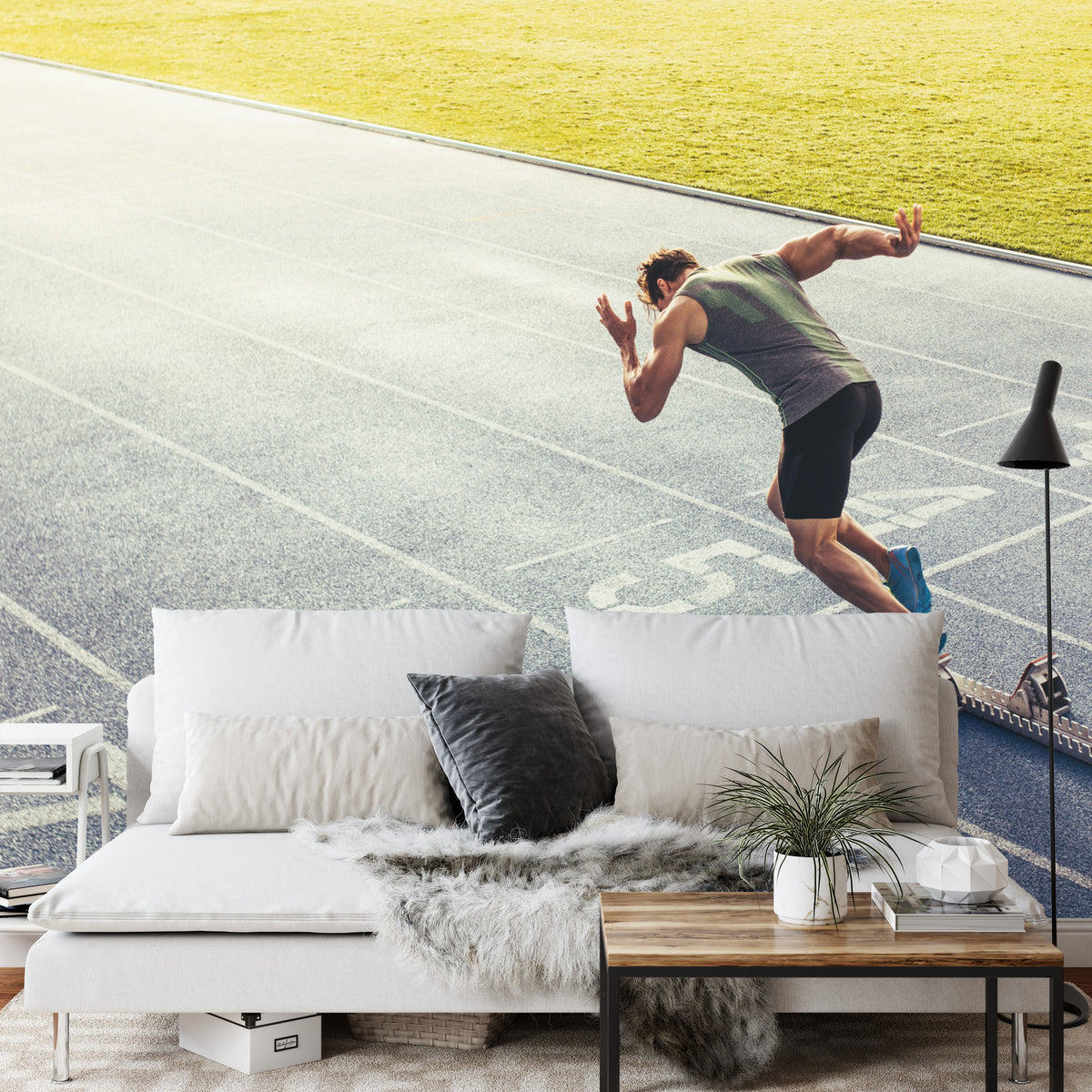 Fototapeta Sprinter Na Torze Biegowym Podczas – aranżacja wnętrza