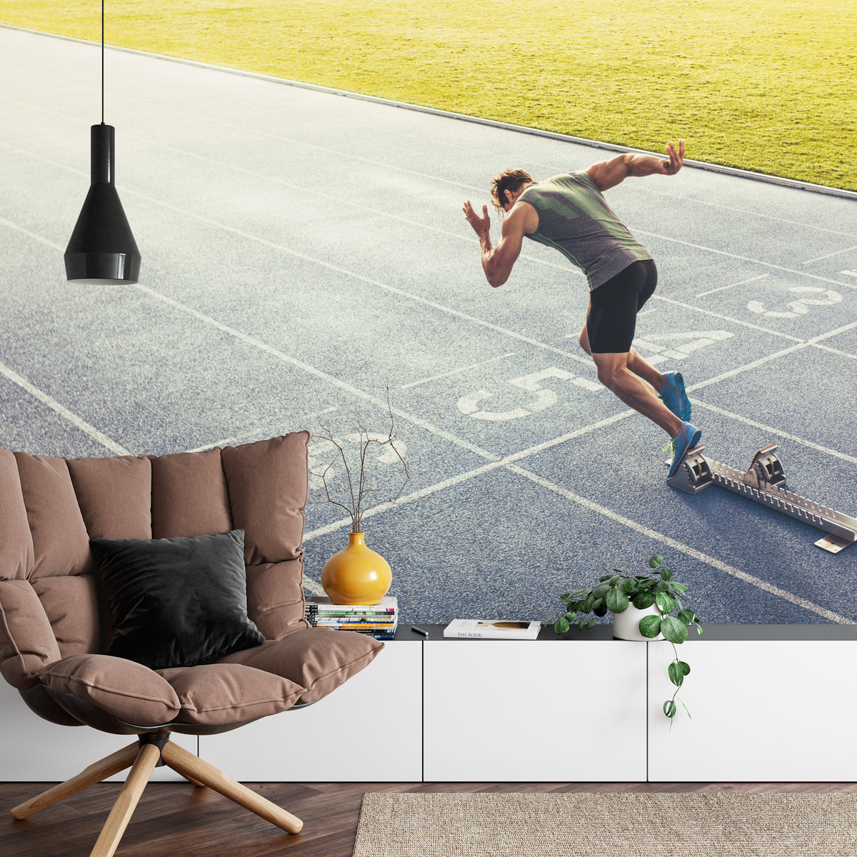 Fototapeta Sprinter Na Torze Biegowym Podczas – aranżacja wnętrza