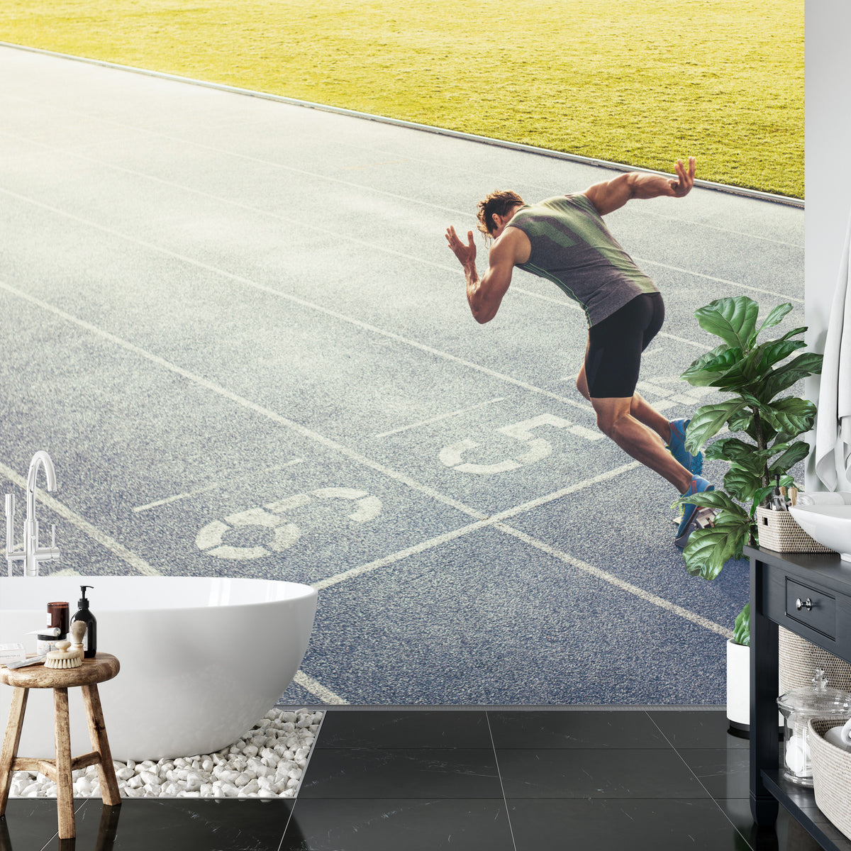 Fototapeta Sprinter Na Torze Biegowym Podczas – aranżacja wnętrza