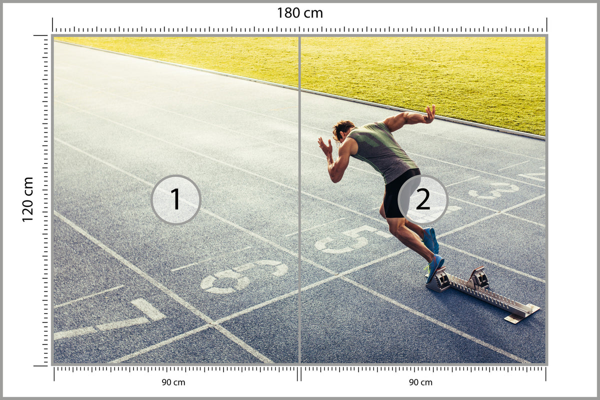 Fototapeta Sprinter Na Torze Biegowym Podczas 180 × 120 cm – podgląd kadru