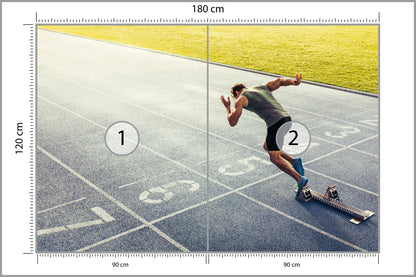 Fototapeta Sprinter Na Torze Biegowym Podczas 180 × 120 cm – podgląd kadru