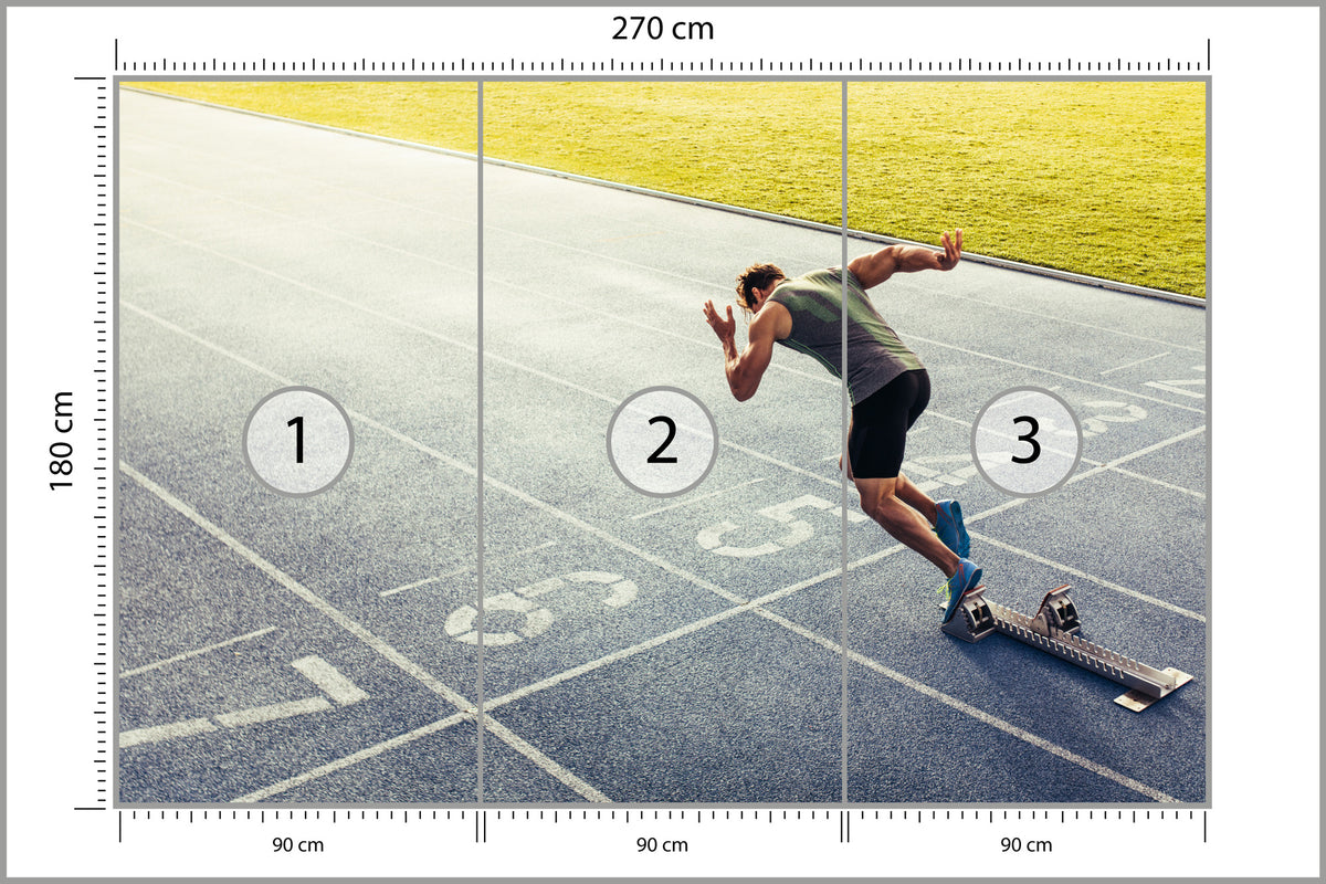 Fototapeta Sprinter Na Torze Biegowym Podczas 270 × 180 cm – podgląd kadru