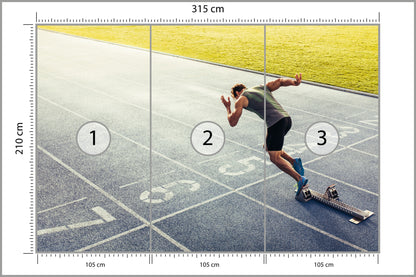 Fototapeta Sprinter Na Torze Biegowym Podczas 315 × 210 cm – podgląd kadru