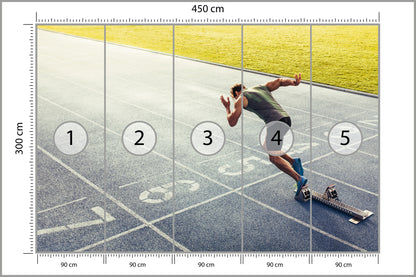 Fototapeta Sprinter Na Torze Biegowym Podczas 450 × 300 cm – podgląd kadru