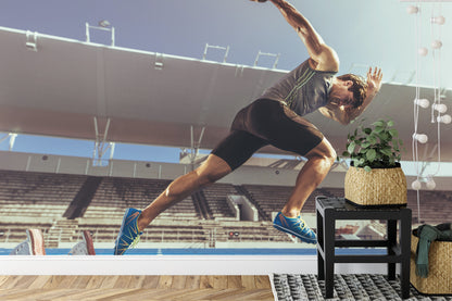 Fototapeta Sprinter Wybiegający Z Bloku Startowego – aranżacja wnętrza