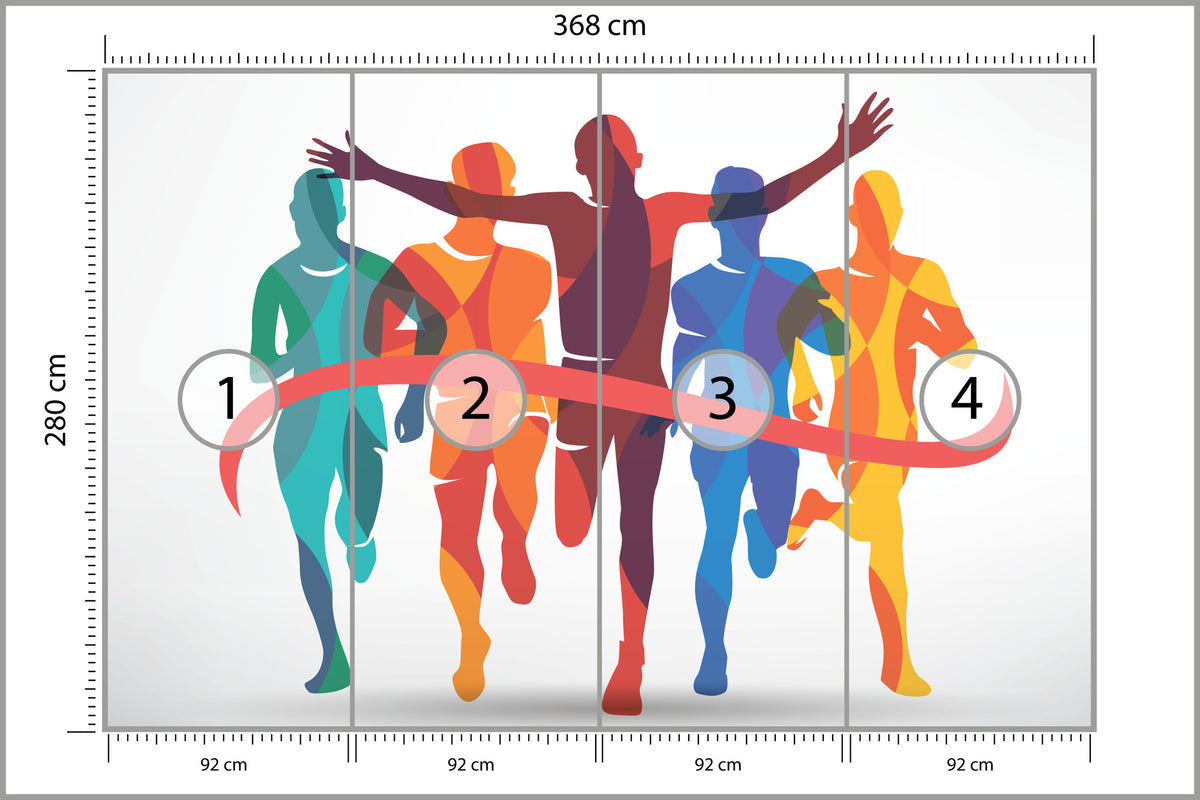 Fototapeta Zakończenie Biegu W Stylu Geometrycznym 368 × 280 cm – podgląd kadru