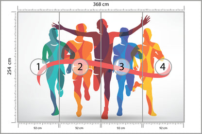 Fototapeta Zakończenie Biegu W Stylu Geometrycznym 368 × 254 cm – podgląd kadru