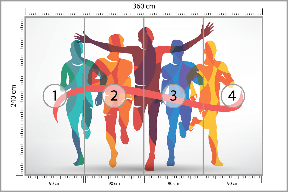 Fototapeta Zakończenie Biegu W Stylu Geometrycznym 360 × 240 cm – podgląd kadru
