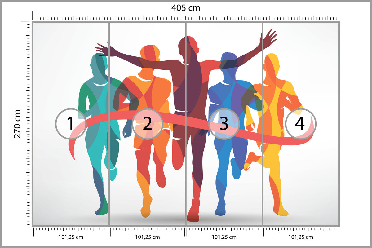 Fototapeta Zakończenie Biegu W Stylu Geometrycznym 405 × 270 cm – podgląd kadru