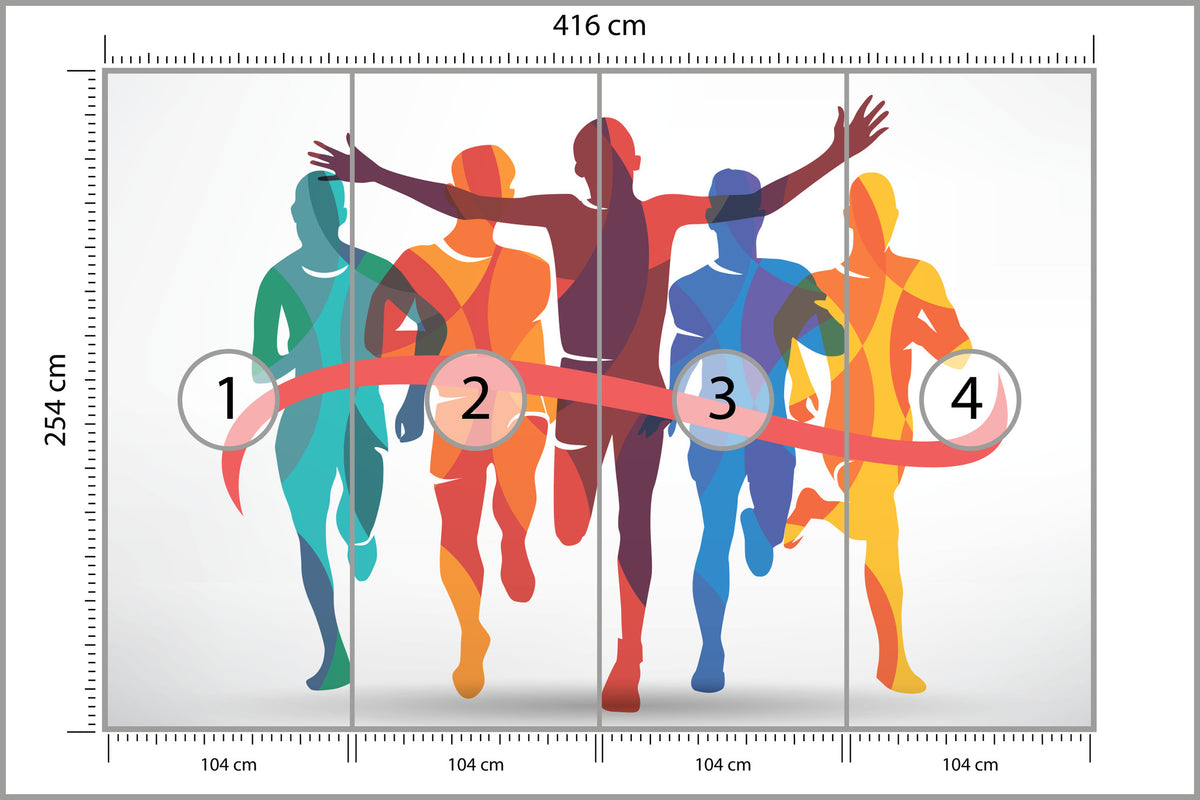 Fototapeta Zakończenie Biegu W Stylu Geometrycznym 416 × 254 cm – podgląd kadru