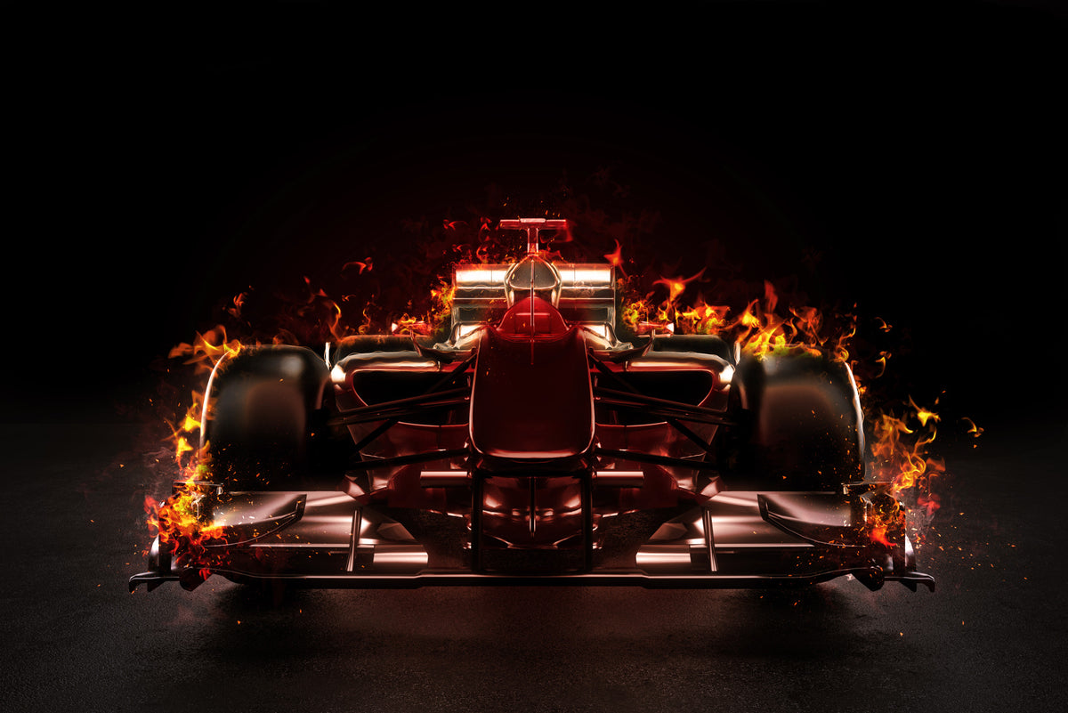 Fototapeta Płonący Bolid F1 – wzór