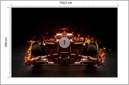 Fototapeta Płonący Bolid F1 152,5 × 104 cm – podgląd kadru