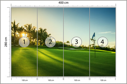 Fototapeta Pole Golfowe O Wschodzie Słońca 400 × 280 cm – podgląd kadru