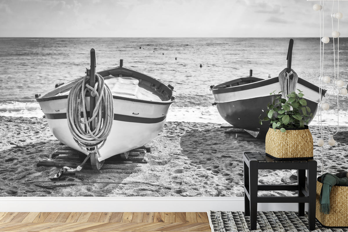 Fototapeta Plaża Łodzie – aranżacja wnętrza
