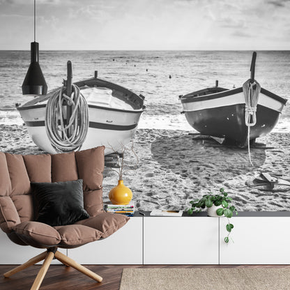 Fototapeta Plaża Łodzie – aranżacja wnętrza