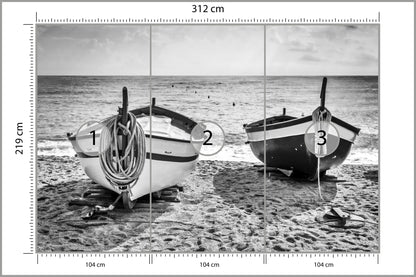 Fototapeta Plaża Łodzie 312 × 219 cm – podgląd kadru