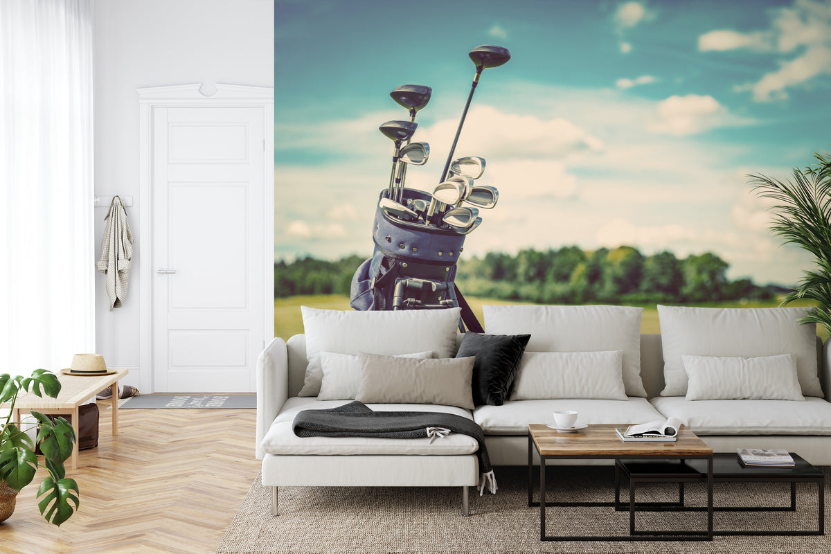 Fototapeta Torba Golfowa Na Tle Pola – aranżacja wnętrza
