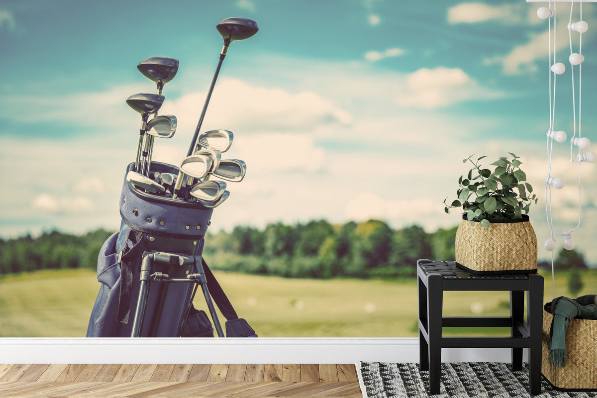 Fototapeta Torba Golfowa Na Tle Pola – aranżacja wnętrza